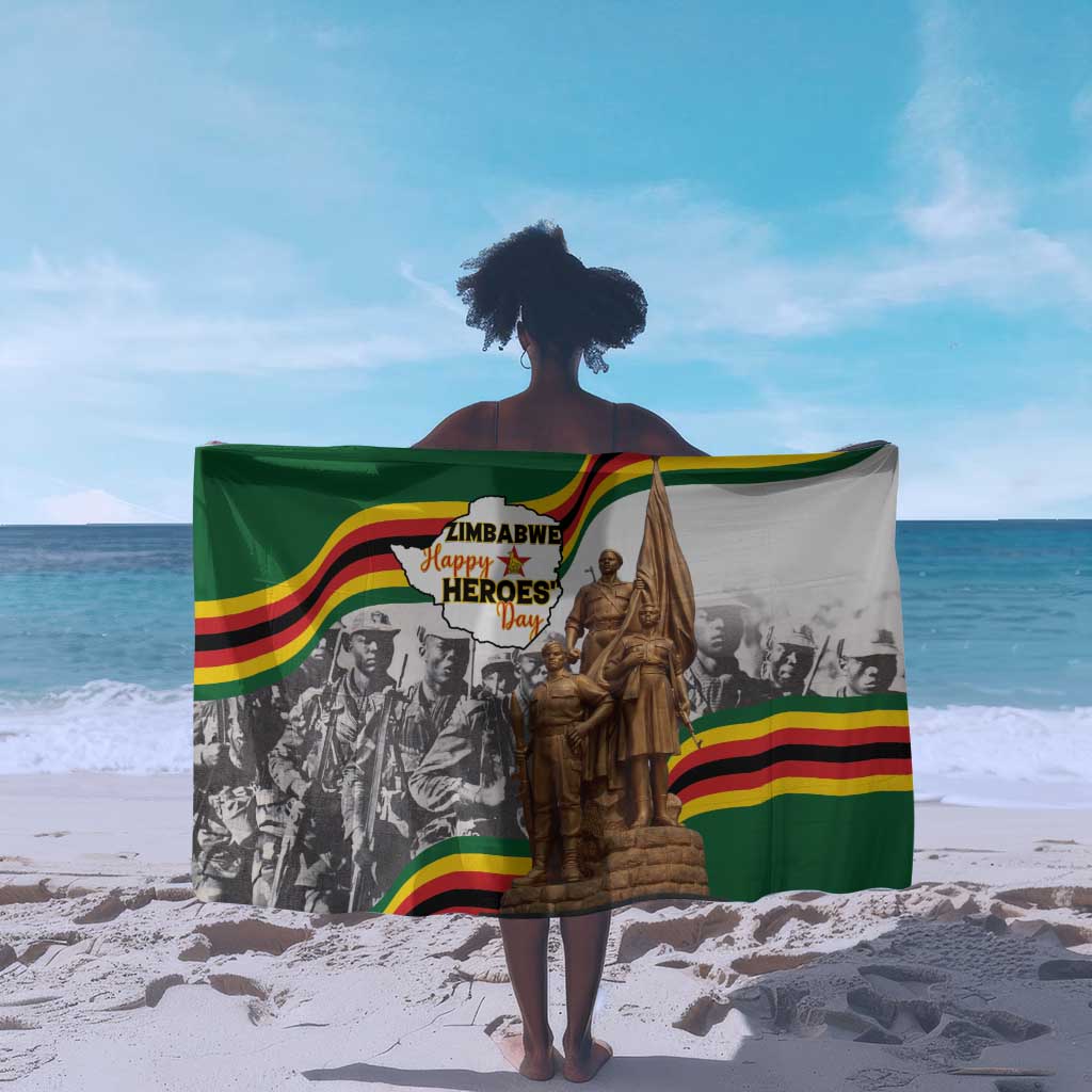 Happy Heroes Day Zimbabwe Sarong Unity Freedom Work - African Pride