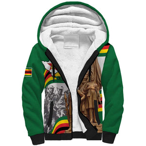 Happy Heroes Day Zimbabwe Sherpa Hoodie Unity Freedom Work - African Pride