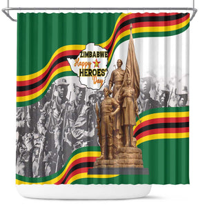 Happy Heroes Day Zimbabwe Shower Curtain Unity Freedom Work - African Pride