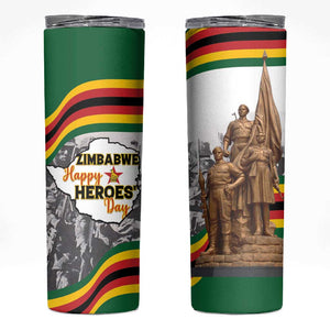 Happy Heroes Day Zimbabwe Skinny Tumbler Unity Freedom Work - African Pride