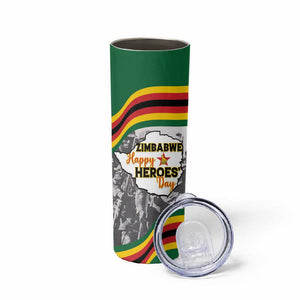 Happy Heroes Day Zimbabwe Skinny Tumbler Unity Freedom Work - African Pride