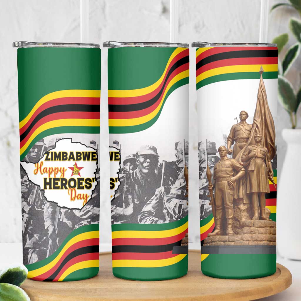 Happy Heroes Day Zimbabwe Skinny Tumbler Unity Freedom Work - African Pride