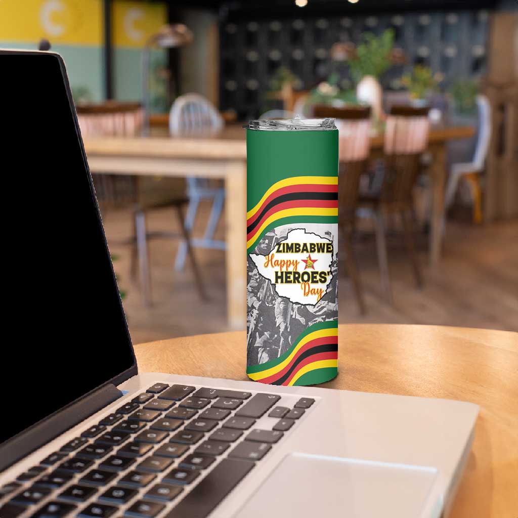 Happy Heroes Day Zimbabwe Skinny Tumbler Unity Freedom Work - African Pride