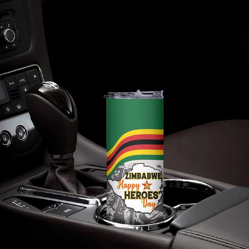 Happy Heroes Day Zimbabwe Skinny Tumbler Unity Freedom Work - African Pride