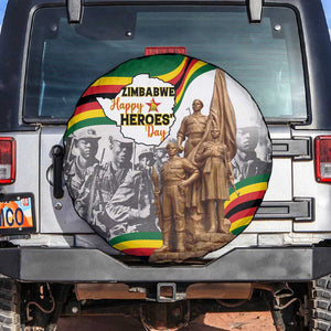 Happy Heroes Day Zimbabwe Spare Tire Cover Unity Freedom Work - African Pride