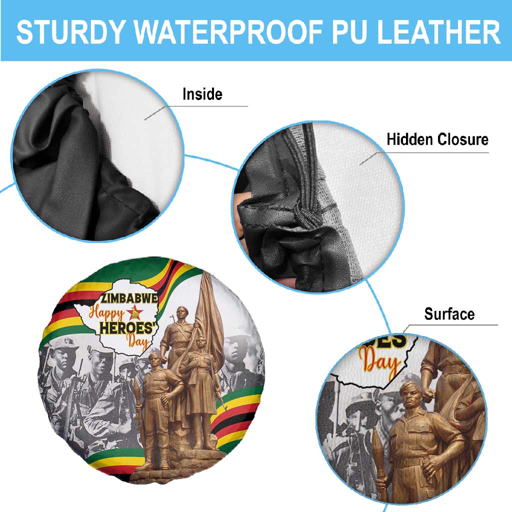 Happy Heroes Day Zimbabwe Spare Tire Cover Unity Freedom Work - African Pride