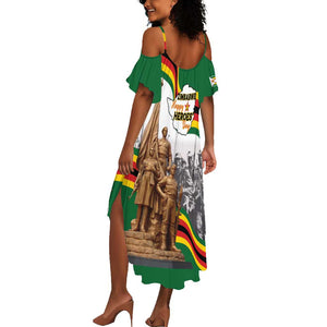 Happy Heroes Day Zimbabwe Summer Maxi Dress Unity Freedom Work - African Pride