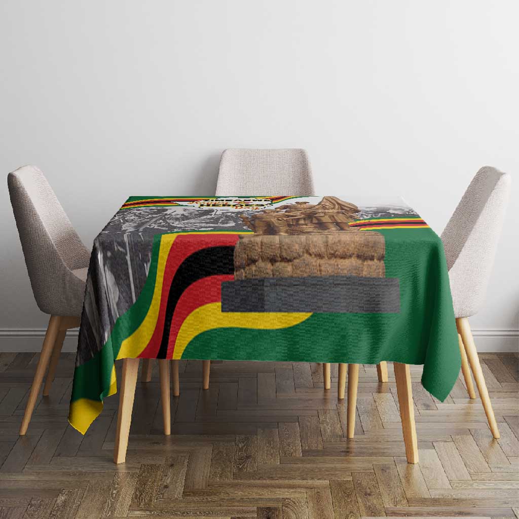 Happy Heroes Day Zimbabwe Tablecloth Unity Freedom Work - African Pride