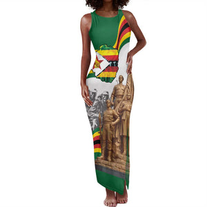 Happy Heroes Day Zimbabwe Tank Maxi Dress Unity Freedom Work - African Pride