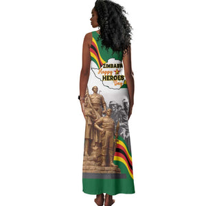 Happy Heroes Day Zimbabwe Tank Maxi Dress Unity Freedom Work - African Pride