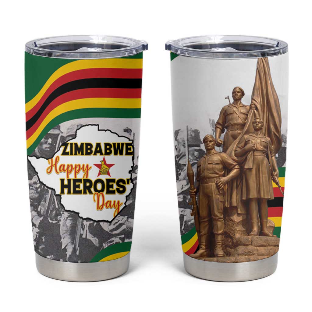 Happy Heroes Day Zimbabwe Tumbler Cup Unity Freedom Work - African Pride