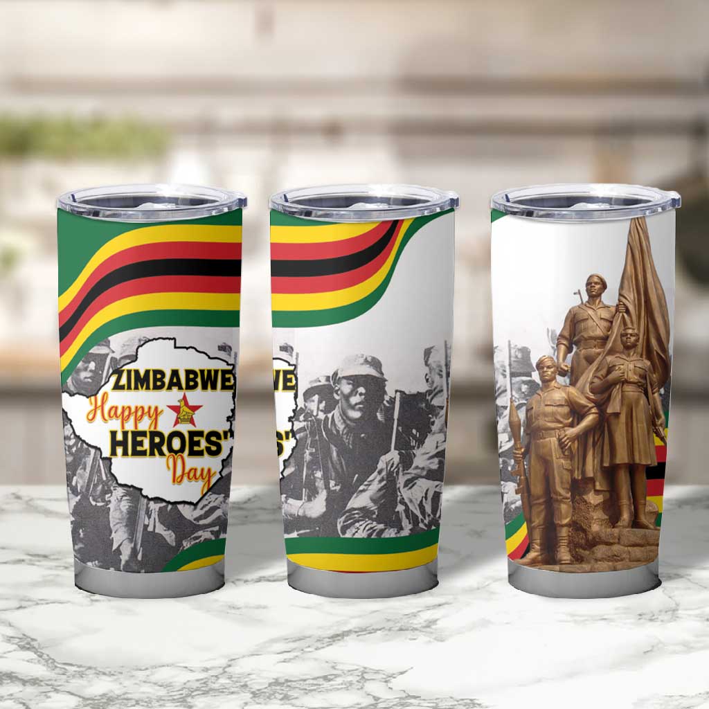 Happy Heroes Day Zimbabwe Tumbler Cup Unity Freedom Work - African Pride