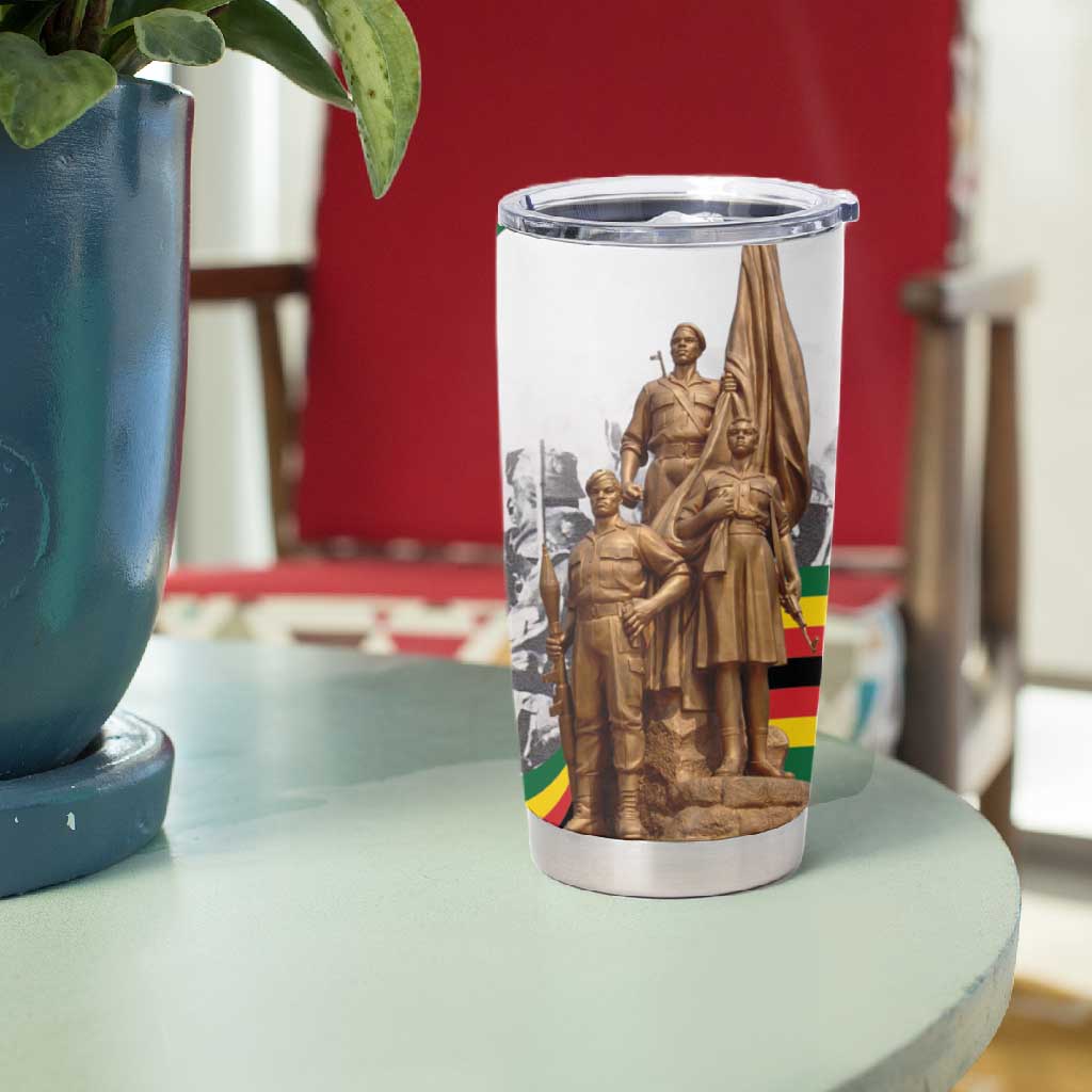 Happy Heroes Day Zimbabwe Tumbler Cup Unity Freedom Work - African Pride