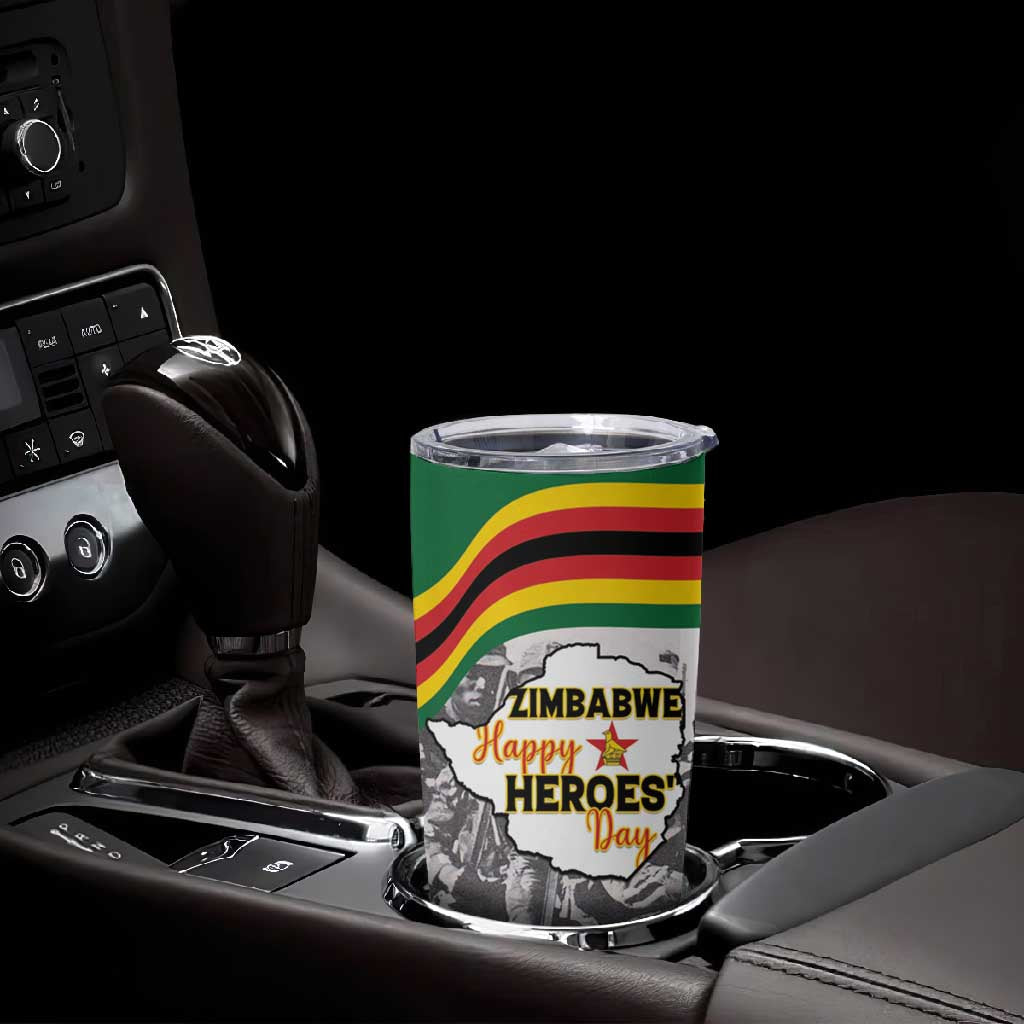 Happy Heroes Day Zimbabwe Tumbler Cup Unity Freedom Work - African Pride
