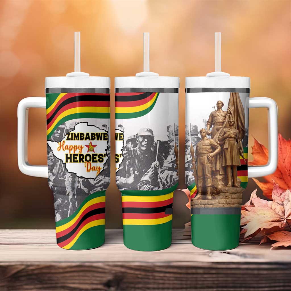 Happy Heroes Day Zimbabwe Tumbler With Handle Unity Freedom Work - African Pride