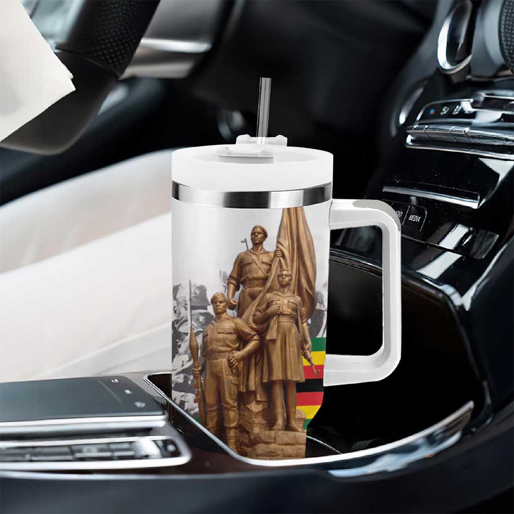 Happy Heroes Day Zimbabwe Tumbler With Handle Unity Freedom Work - African Pride