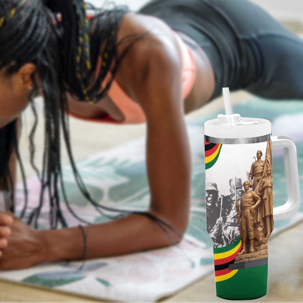 Happy Heroes Day Zimbabwe Tumbler With Handle Unity Freedom Work - African Pride