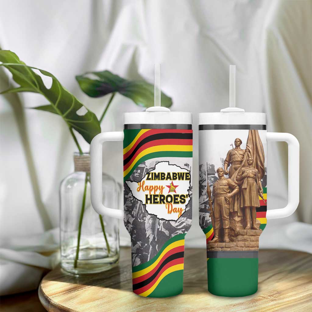 Happy Heroes Day Zimbabwe Tumbler With Handle Unity Freedom Work - African Pride