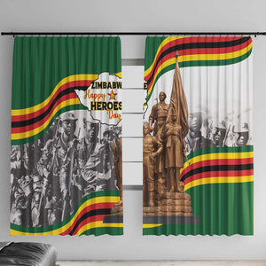 Happy Heroes Day Zimbabwe Window Curtain Unity Freedom Work - African Pride