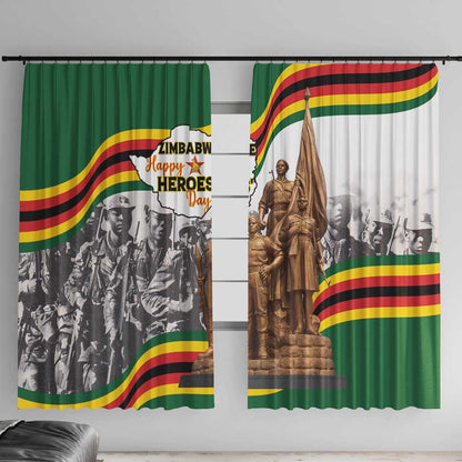 Happy Heroes Day Zimbabwe Window Curtain Unity Freedom Work - African Pride