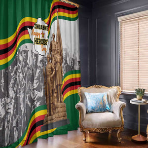 Happy Heroes Day Zimbabwe Window Curtain Unity Freedom Work - African Pride