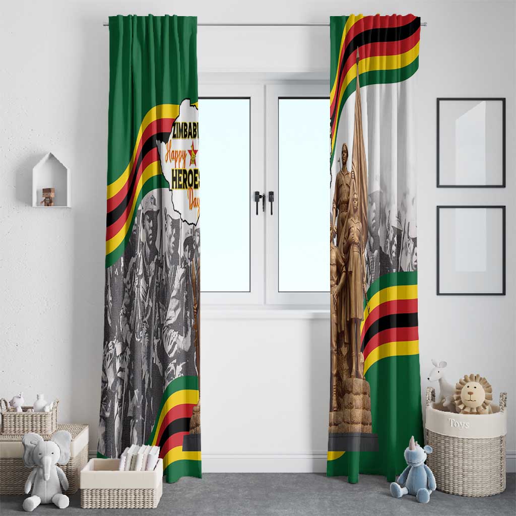 Happy Heroes Day Zimbabwe Window Curtain Unity Freedom Work - African Pride