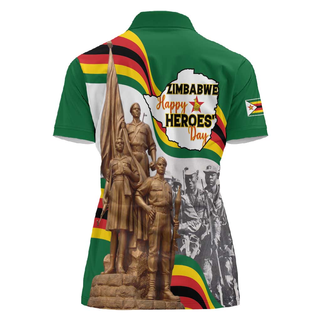 Happy Heroes Day Zimbabwe Women Polo Shirt Unity Freedom Work - African Pride