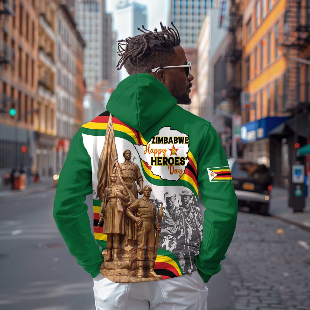 Happy Heroes Day Zimbabwe Zip Hoodie Unity Freedom Work - African Pride