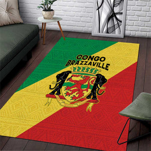 Republique du Congo Area Rug Coat Of Arms African Pattern - African Pride