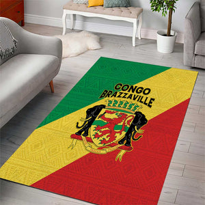 Republique du Congo Area Rug Coat Of Arms African Pattern - African Pride