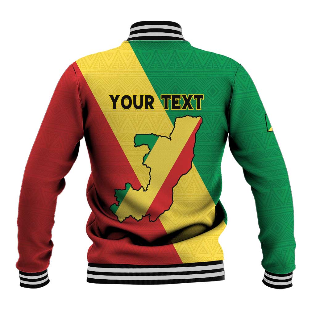 Personalized Republique du Congo Baseball Jacket Coat Of Arms African Pattern - African Pride