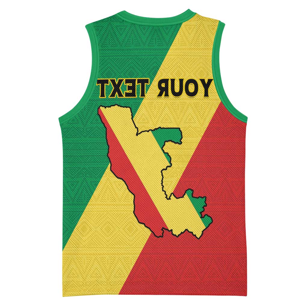 Personalized Republique du Congo Basketball Jersey Coat Of Arms African Pattern - African Pride