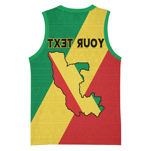 Personalized Republique du Congo Basketball Jersey Coat Of Arms African Pattern - African Pride