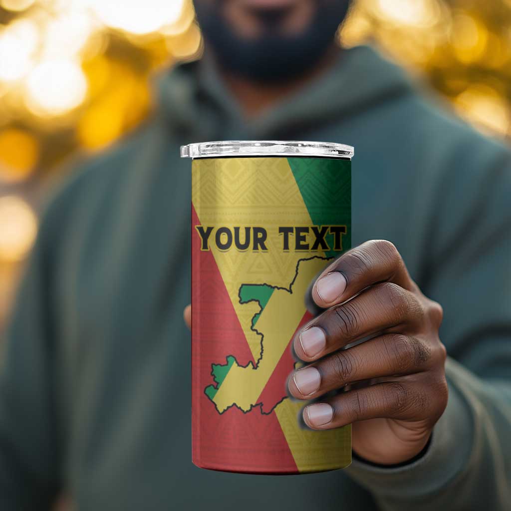 Personalized Republique du Congo 4 in 1 Can Cooler Tumbler Coat Of Arms African Pattern - African Pride