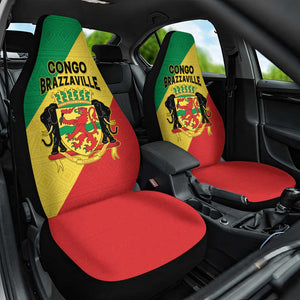 Republique du Congo Car Seat Cover Coat Of Arms African Pattern - African Pride