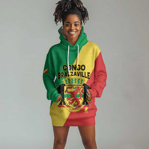 Personalized Republique du Congo Hoodie Dress Coat Of Arms African Pattern - African Pride