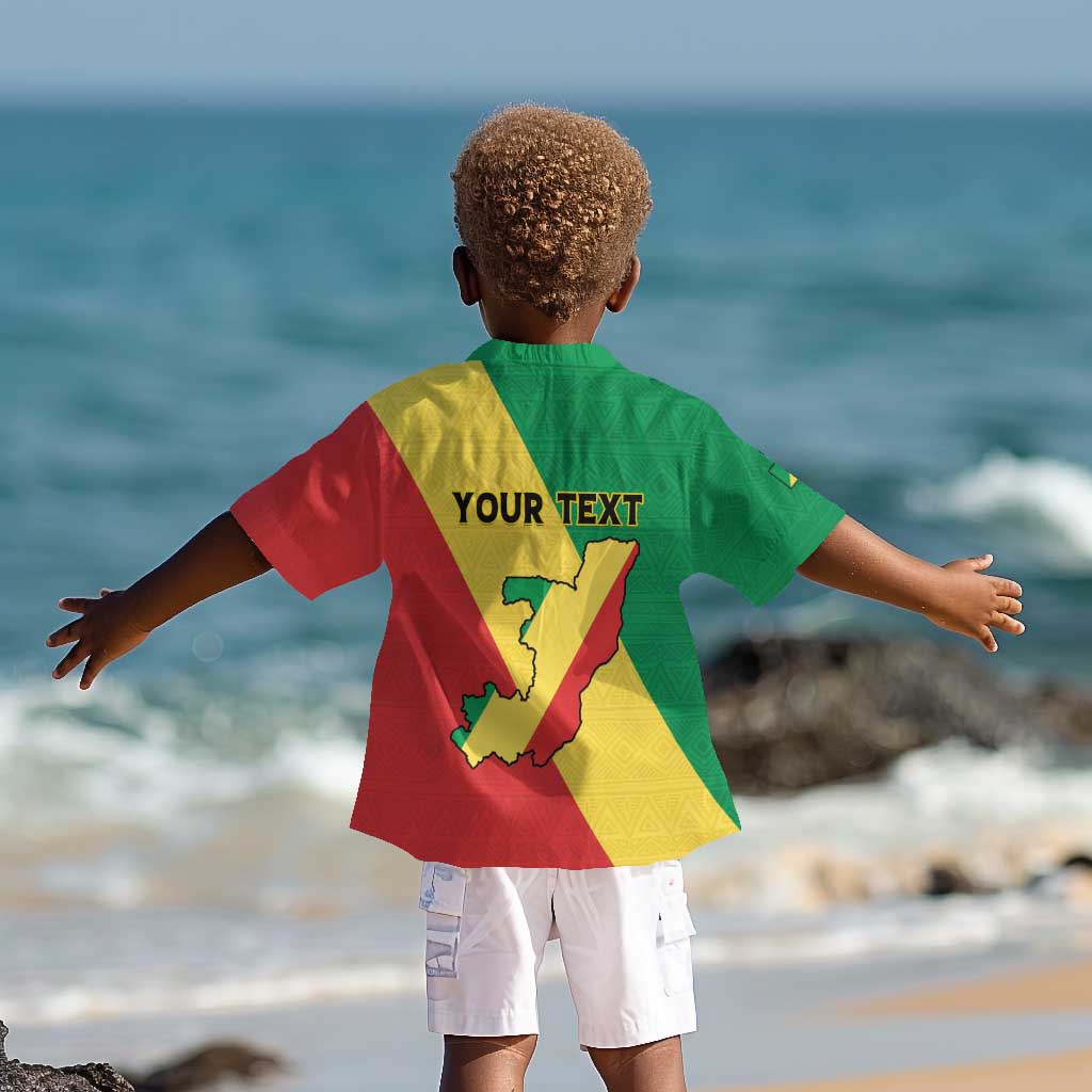 Personalized Republique du Congo Kid Hawaiian Shirt Coat Of Arms African Pattern - African Pride