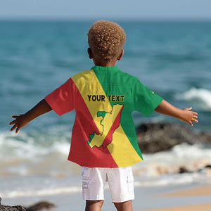 Personalized Republique du Congo Kid Hawaiian Shirt Coat Of Arms African Pattern - African Pride