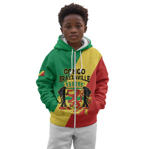Personalized Republique du Congo Kid Hoodie Coat Of Arms African Pattern - African Pride
