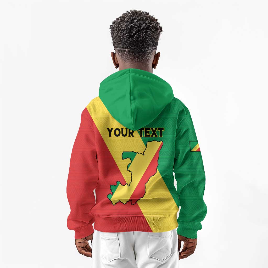 Personalized Republique du Congo Kid Hoodie Coat Of Arms African Pattern - African Pride