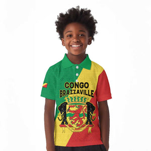Personalized Republique du Congo Kid Polo Shirt Coat Of Arms African Pattern - African Pride