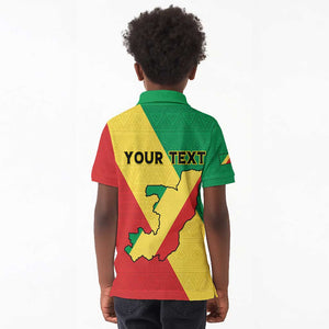 Personalized Republique du Congo Kid Polo Shirt Coat Of Arms African Pattern - African Pride