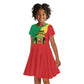 Personalized Republique du Congo Kid Short Sleeve Dress Coat Of Arms African Pattern - African Pride