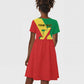 Personalized Republique du Congo Kid Short Sleeve Dress Coat Of Arms African Pattern - African Pride