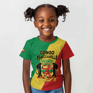 Personalized Republique du Congo Kid T shirt Coat Of Arms African Pattern - African Pride