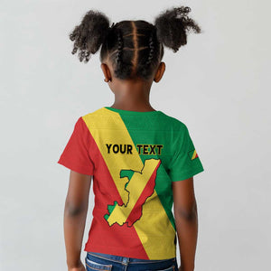 Personalized Republique du Congo Kid T shirt Coat Of Arms African Pattern - African Pride