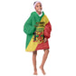 Personalized Republique du Congo Kid Wearable Blanket Hoodie Coat Of Arms African Pattern - African Pride