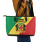 Republique du Congo Leather Tote Bag Coat Of Arms African Pattern - African Pride