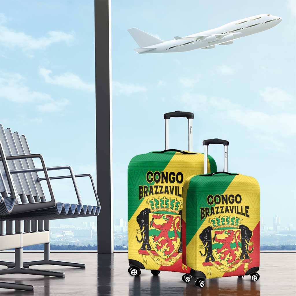 Republique du Congo Luggage Cover Coat Of Arms African Pattern - African Pride