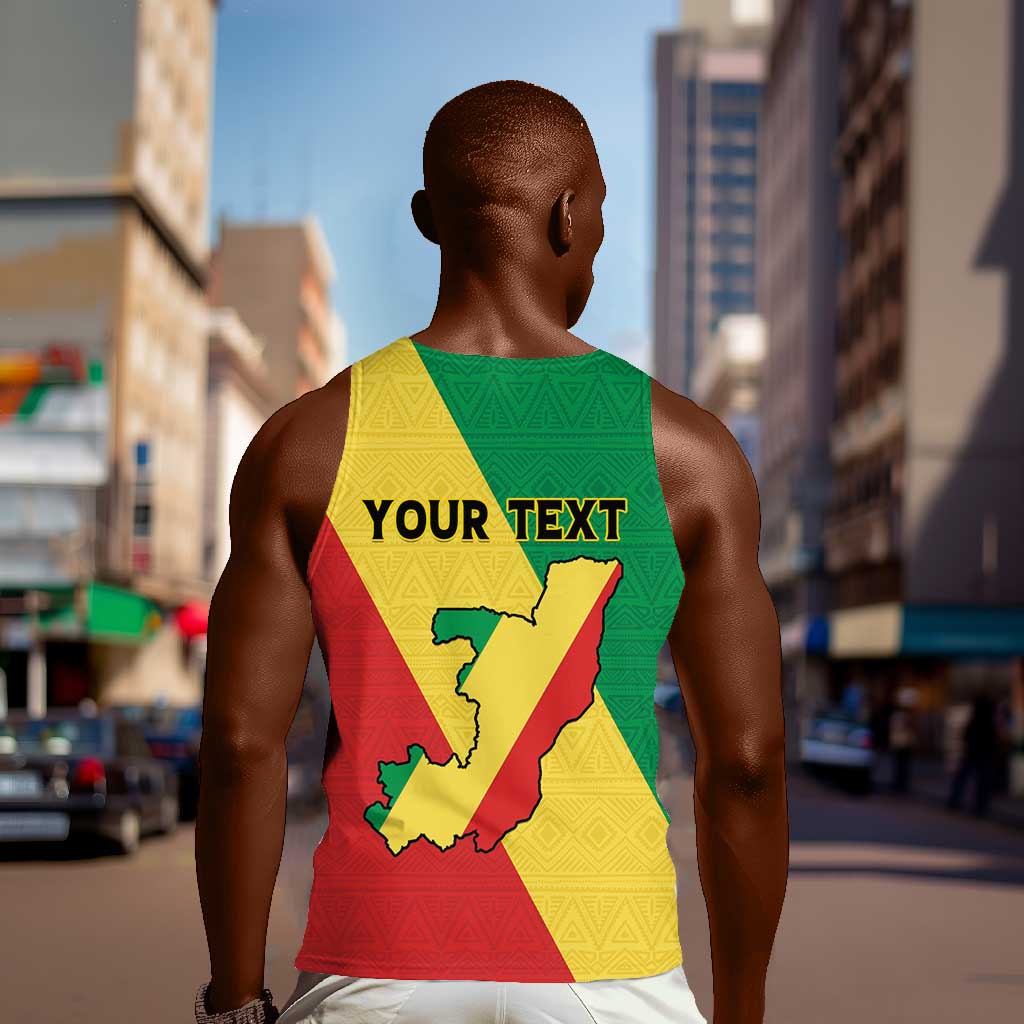 Personalized Republique du Congo Men Tank Top Coat Of Arms African Pattern - African Pride